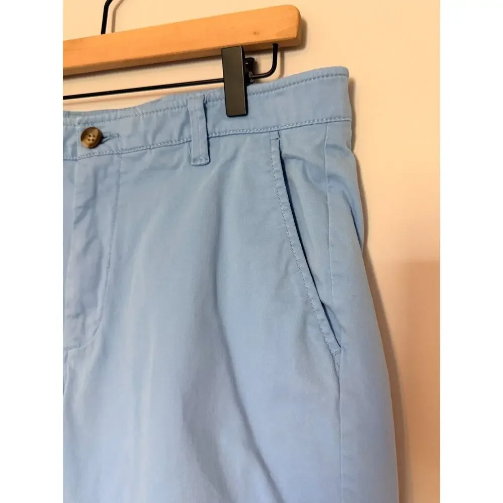 Crown & Ivy Mens Motion Flex Shorts Size 34 Blue Chino Stretch Preppy Cotton
